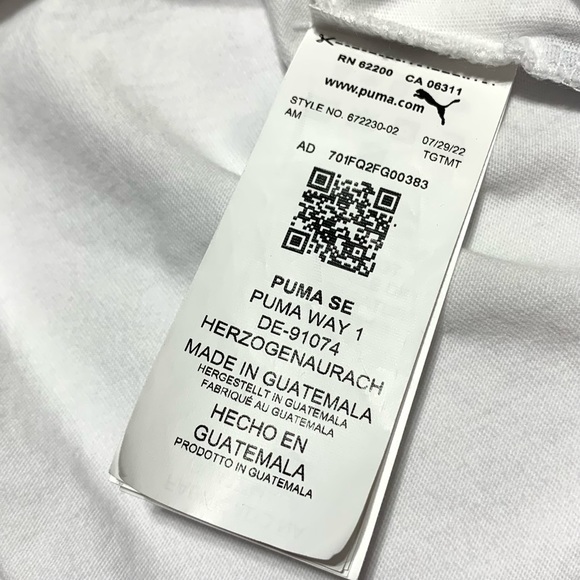 Puma Like New Men’s White Crewneck Short Sleeves T Shirt Size Medium - Picture 7 of 9